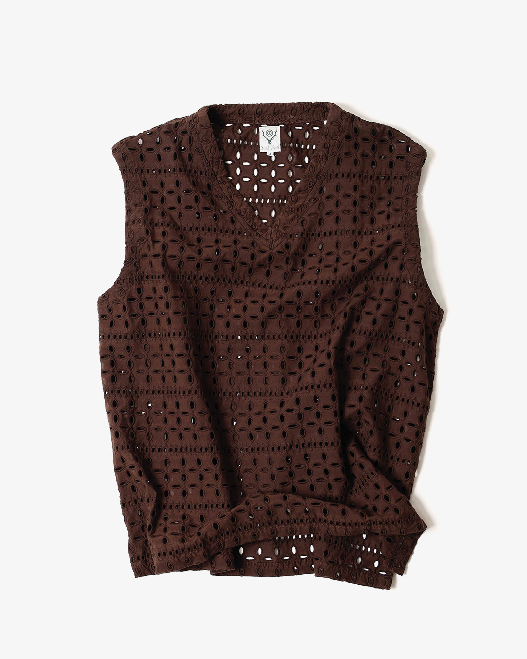 SLEEVELESS V NECK SHIRT - CUTWORK ¥22,000