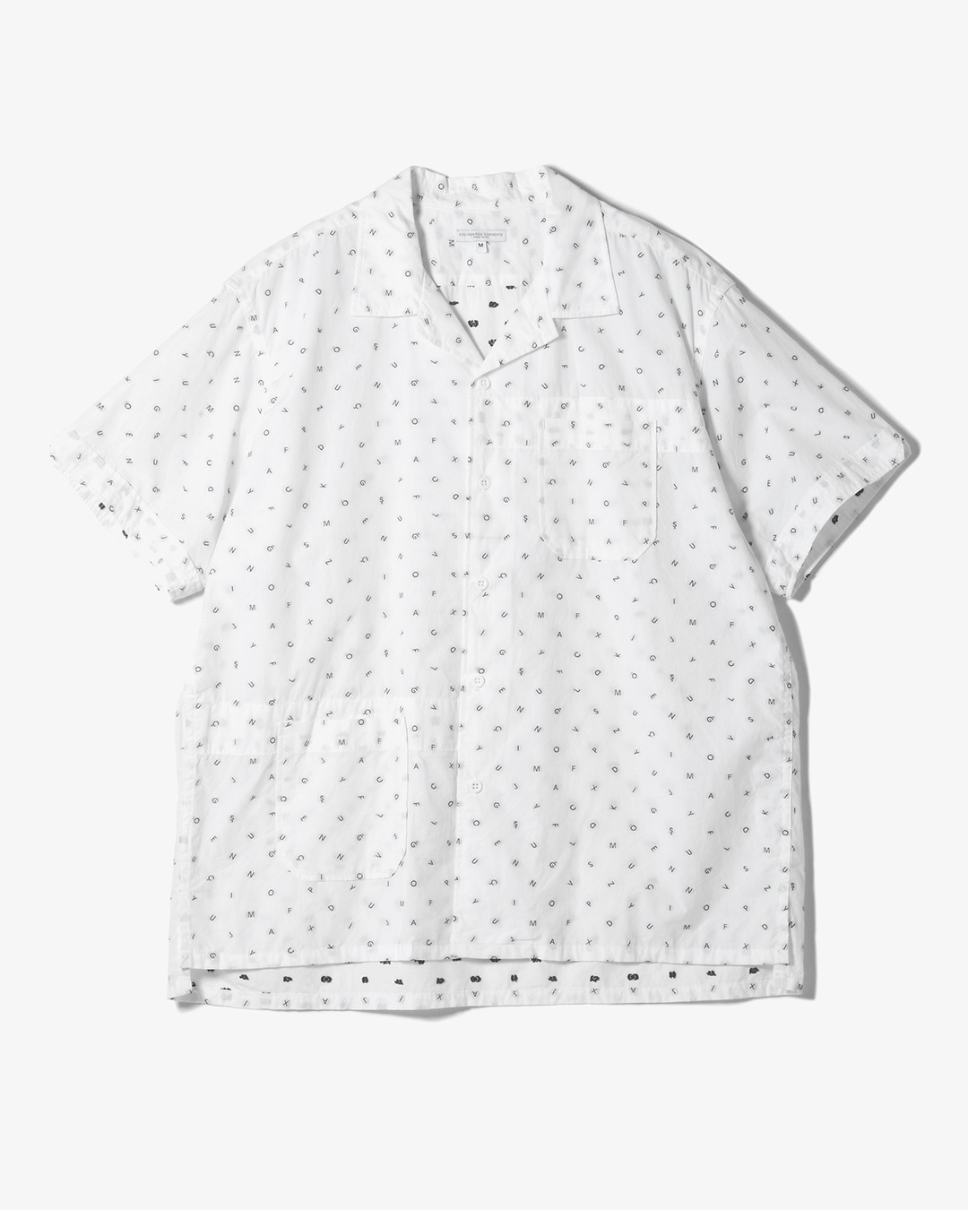 Camp Shirt - White Cotton Alphabet Embroidery ¥36,300