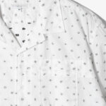 Camp Shirt - White Cotton Alphabet Embroidery ¥36,300