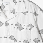 Camp Shirt - White/Black Cotton Ikat Print ¥34,100