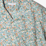 Camp Shirt - Blue Small Floral Cotton Lawn ¥38,500