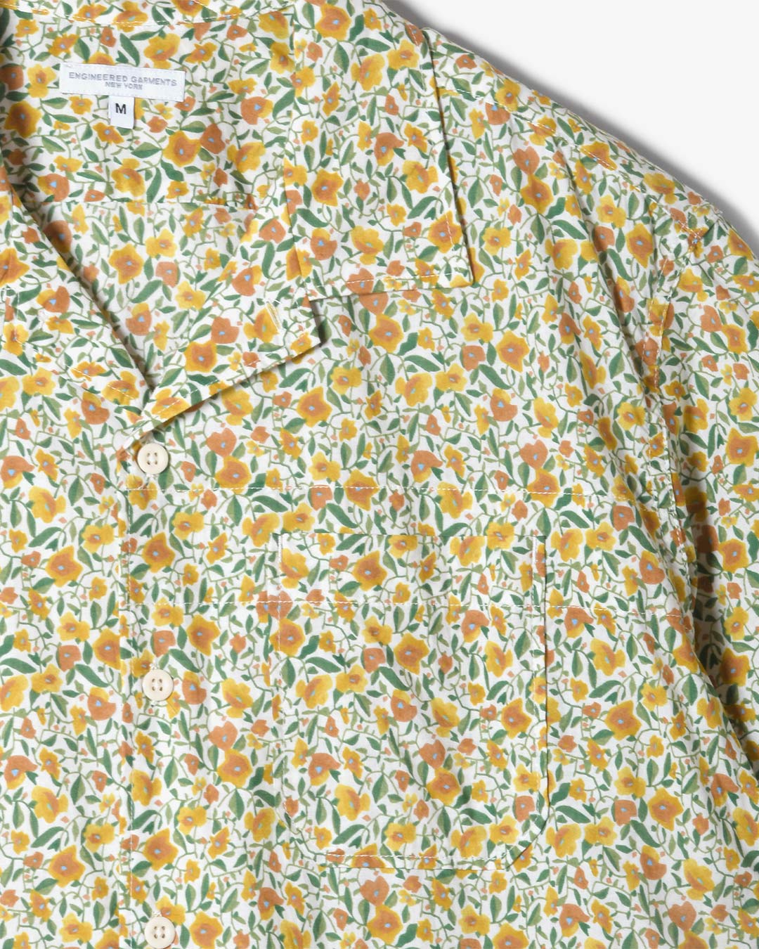 Camp Shirt - Yellow Small Floral Cotton Lawn ¥38,500