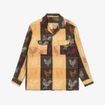 Classic Shirt - Khaki Cotton Bird Block Jacquard ¥42,900
