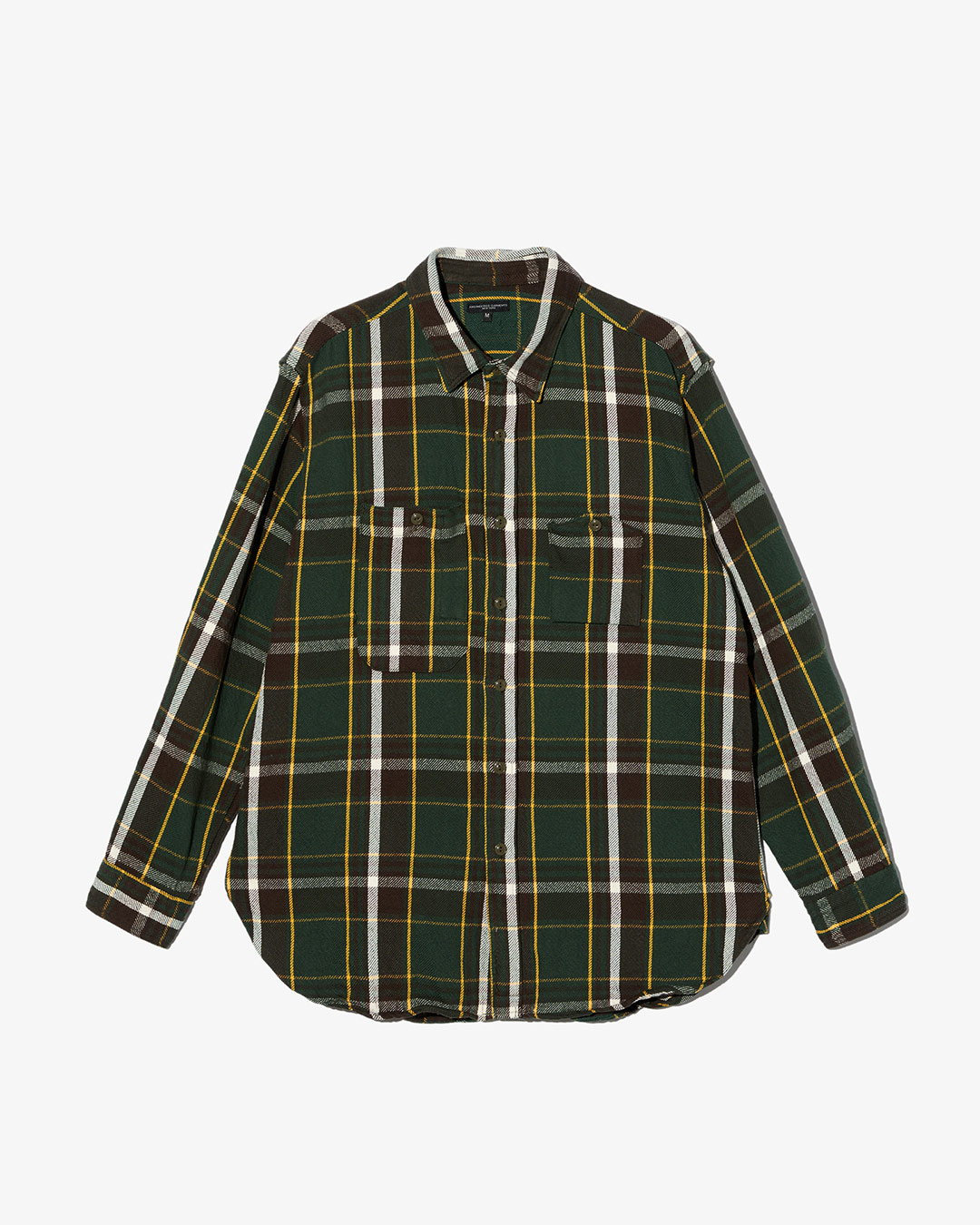 Work Shirt - Olive/Brown Cotton Heavy Twill Plaid ¥47,300
