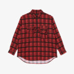Binocular Shirt - Red/Black Cotton Printed Plaid Flannel ¥42,900