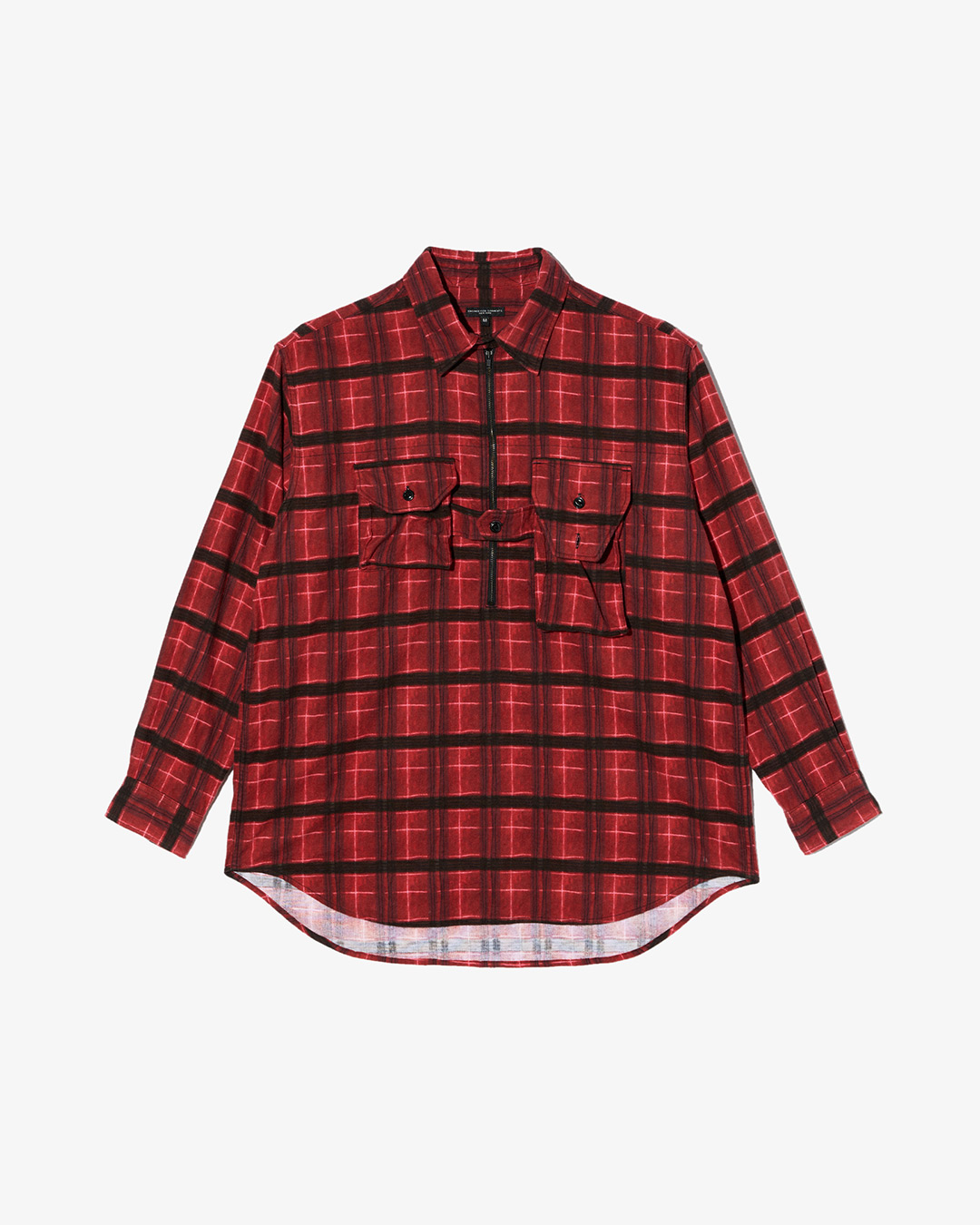Binocular Shirt - Red/Black Cotton Printed Plaid Flannel ¥42,900