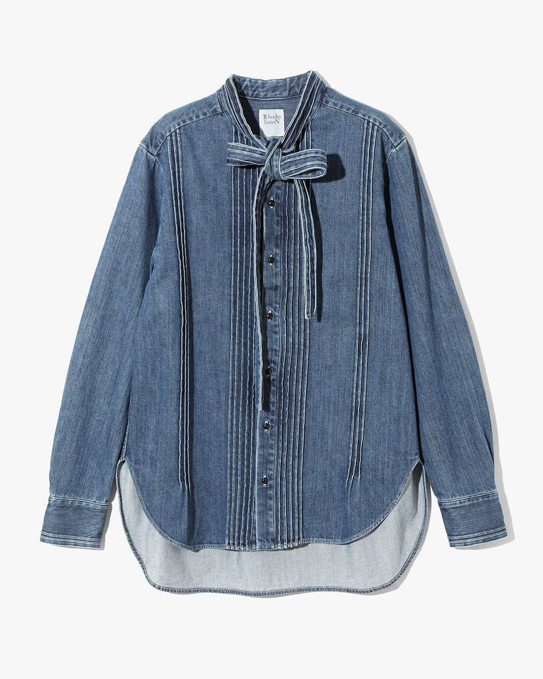 Ribbon Tie Blouse - Denim ¥38,500