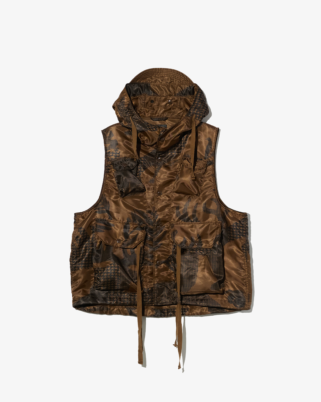 Field Vest - Brown Animal Print Polyester Pilot Twill ¥53,900